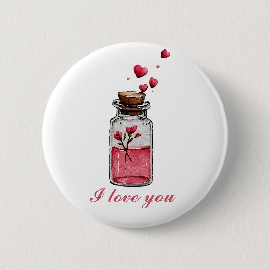 Love Potion in a Bottle Postcard 缶バッジ (正面)