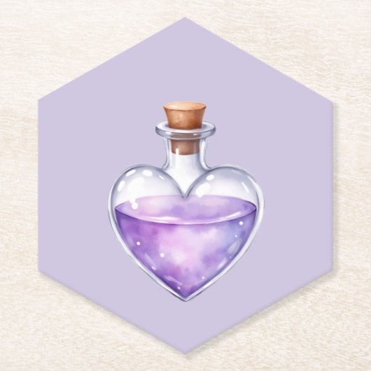 Love Potion Paper Coasters, purple ペーパーコースター (正面)