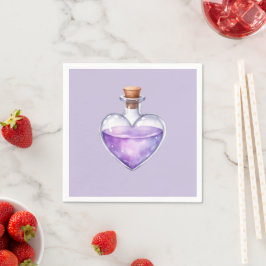 Love Potion Paper Napkins, Purple スタンダードカクテルナプキン