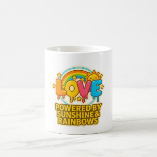 🌞🌈 “Love – Powered by Sunshine & Rainbows” Mug  コーヒーマグカップ