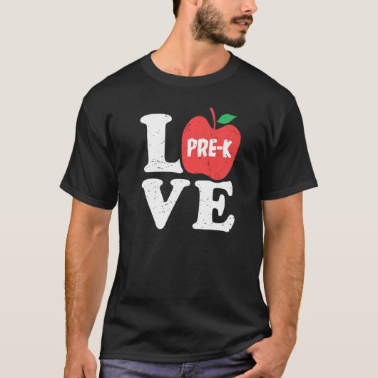 Love Pre K Apple Student Teacher Tシャツ (正面)