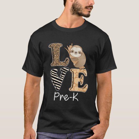 Love Pre-K Sloth Preschool Pre-K先生Back To S Tシャツ (正面)