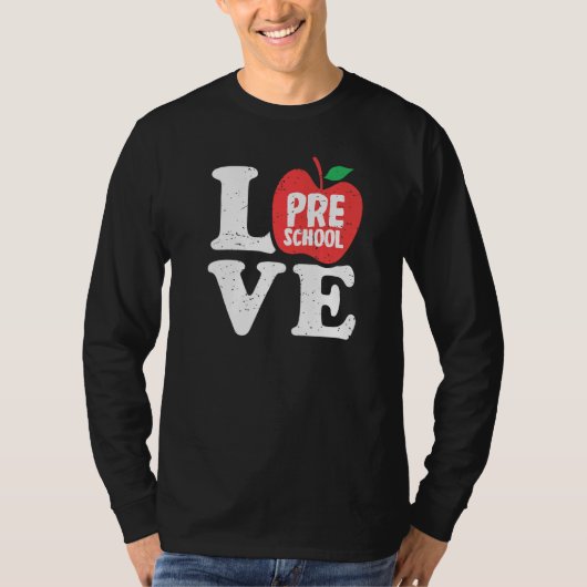 Love Preschool Apple Student Teacher Tシャツ (正面)