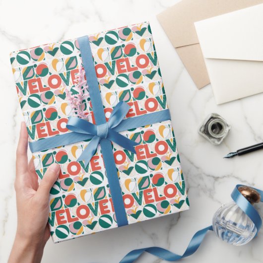 LOVE print Valentines Day Love Wrapping Paper ラッピングペーパー (ギフト)