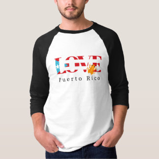 Love Puerto Rico 3/4スリーブベースボールラグランシャツ Tシャツ