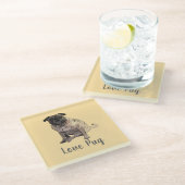 Love Pug ガラスコースター (アングル)