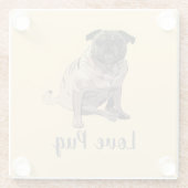 Love Pug ガラスコースター (裏面)
