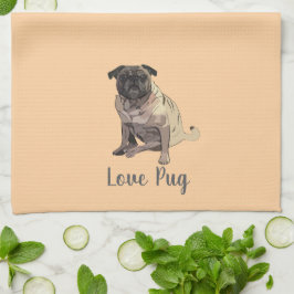 Love Pug キッチンタオル