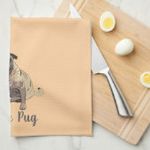 Love Pug キッチンタオル (四つ折り)