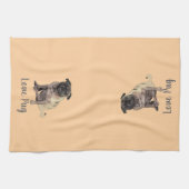 Love Pug キッチンタオル (横)