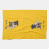 Love Pug キッチンタオル (横)