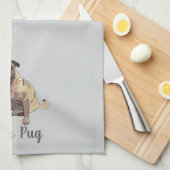 Love Pug キッチンタオル (四つ折り)