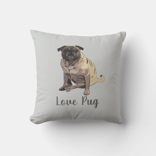 Love Pug クッション (正面)