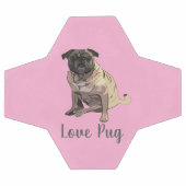 Love Pug サッカーボール (フラット)