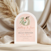 Love Pumpkinフローラピンクベビーシャワー 招待状