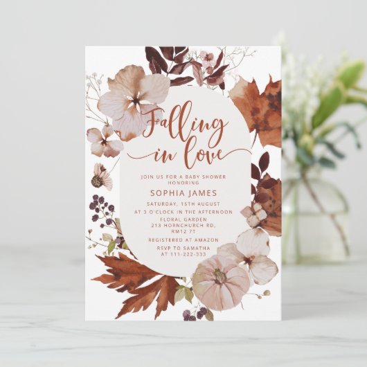 Love pumpkin baby shower 招待状 (スタンド正面)