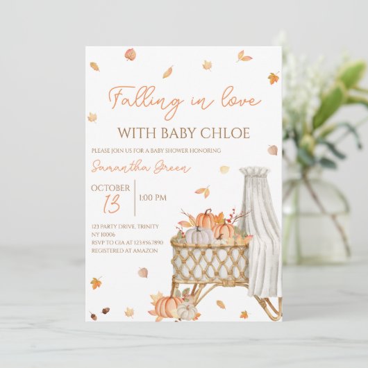 Love Pumpkin Baby Shower 招待状 (スタンド正面)