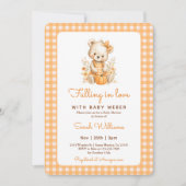 Love Pumpkin Bear Baby Shower 招待状 (正面)