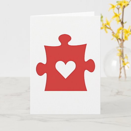 Love Puzzle Heart Card カード (黄色い花)