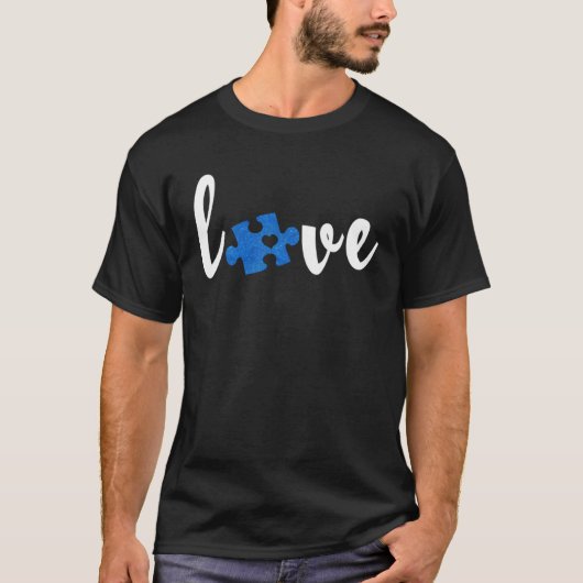 LOVE Puzzle Pieces Heart Autism Awareness     1 Tシャツ (正面)
