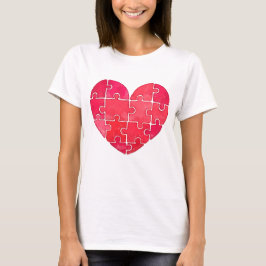 Love puzzle solved, red puzzle heart tシャツ