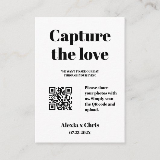 Love QRはっきりしたコードをキャプチャするスクリプト エンクロージャーカード (正面)