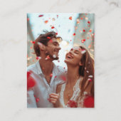 Love Qrコード写真を撮モダン結婚る プレイスカード (裏面)