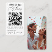 Love Qrコード写真を撮モダン結婚る プレイスカード (正面/裏面)