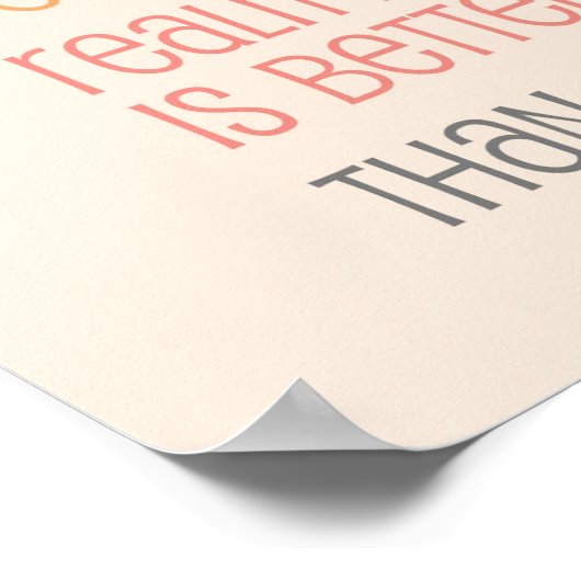 Love quote art print Chevron pattern coral ポスター (角)