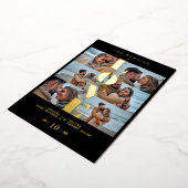 Love Quote Black Trendy Collage Wedding 6 Photos 箔招待状 (回転した状態)