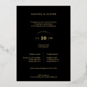 Love Quote Black Trendy Collage Wedding 6 Photos 箔招待状 (裏面)