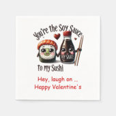 Love Quote Cartoon Food Valentine Napkins スタンダードカクテルナプキン (正面)
