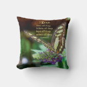 Love Quote Corinthians 13:7 Butterfly  クッション (正面)