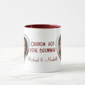 Love Quote Custom Heart Shaped Photo I Names Red マグカップ (中央)
