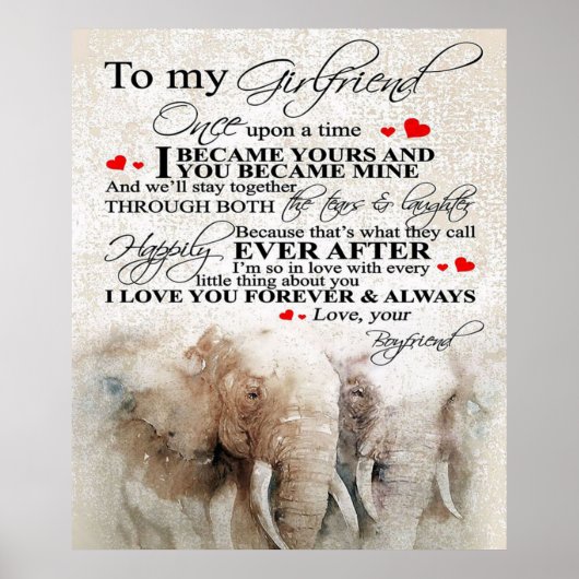 Love Quote For Girlfriend | Cute Decor Gift ポスター (正面)