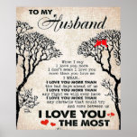Love Quote For Husband Gift Idea, Husband Birthday ポスター<br><div class="desc">Love Quote For Husband Gift Idea,  Husband Birthday</div>