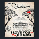 Love Quote For Husband Gift Idea, Husband Birthday ポスター<br><div class="desc">Love Quote For Husband Gift Idea,  Husband Birthday</div>