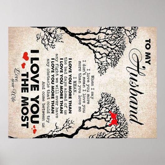 Love Quote For Husband Gift Idea, Husband Birthday ポスター (正面)