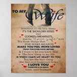 Love Quote For Wife, Wife Birthday, Wedding Couple ポスター<br><div class="desc">Love Quote For Wife,  Wife Birthday,  Wedding Couple Gift</div>