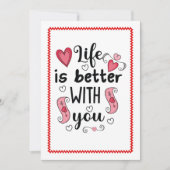 Love Quote Hand Drawn Valentine Card Red Black  シーズンカード (正面)