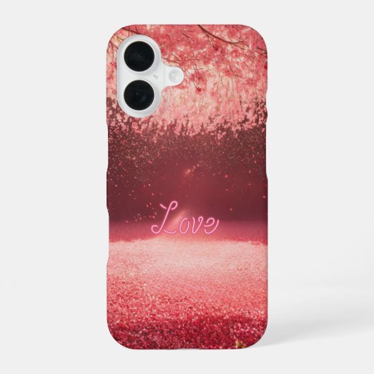 Love Rain Cherry Blossom Neon Phone Case iPhone 16ケース (裏面)
