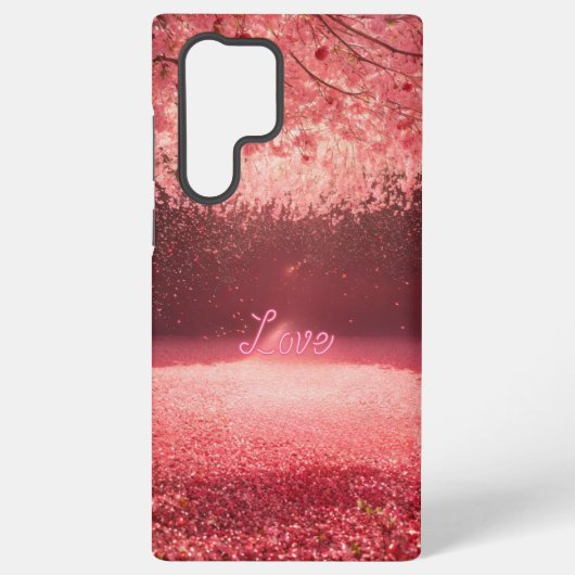 Love Rain Cherry Blossom Neon Phone Case Samsung Galaxyケース (裏面)