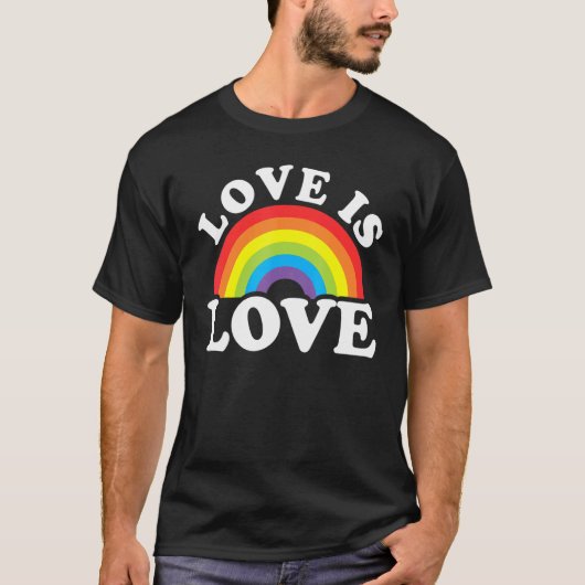 Love Rainbow Ally LGBTQ Lesbian Gay Bisexual Pride Tシャツ (正面)