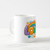 🌈💖 “LOVE” Rainbow Mug ☕✨ コーヒーマグカップ (正面左)