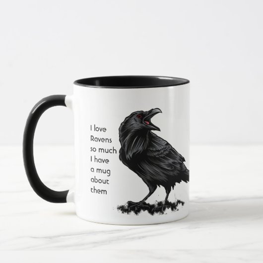 Love Raven Bird So Much Fun Quote Saying Mug マグカップ (左)