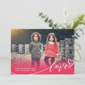 LOVE Red Fade Valentine's Dayフォトカード シーズンカード (スタンド正面)