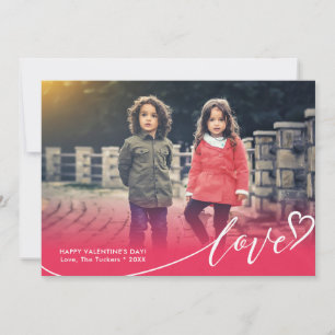 LOVE Red Fade Valentine's Dayフォトカード シーズンカード