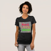 LOVE RED GOLDEN GREEN: 大胆な抽象色の表現 Tシャツ (正面フル)