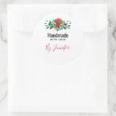 Love Red Greenと金ゴールドモダンフローラで手作り ラウンドシール (バッグ)