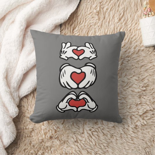 Love Red Heart Mouse Hands クッション (ブランケット)